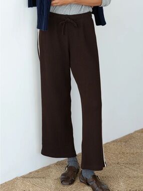 DONNI The Thermal Stripe Crop Pant | Espresso Brown size XXL $344